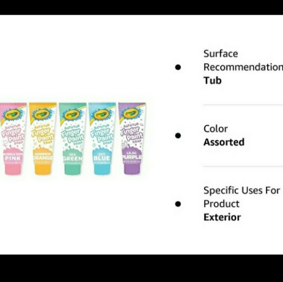 Crayola BathTub Finger Paint Soap 5 Pack New Pastel Colors - Picture 2 of 4